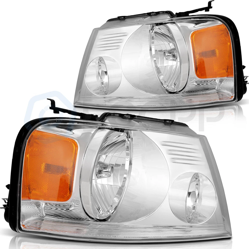 Conjunto de faros de carcasa cromada para Ford F-150 2004-2008 Foto 1 de 4
