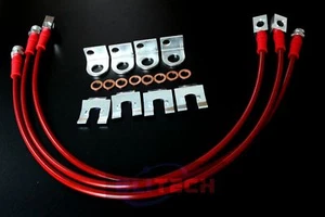 Stainless Steel Front Extended Brake Line Kit Fit 1987-2006 Jeep TJ YJ XJ Red  - Foto 1 di 5