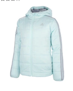 adidas Girls HaloMint Hooded Puffer Jacket. Size XS(6) - NWT - MSRP$80.00 - Picture 1 of 6