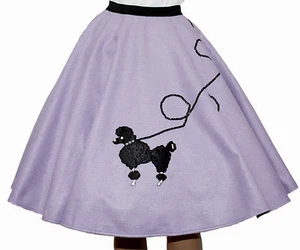 Lavender FELT 50s Poodle Skirt _ Adult Size MEDIUM _ Waist 30"- 37" _ Length 25" - Picture 1 of 2