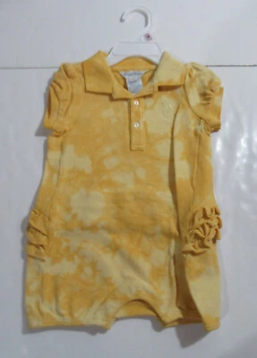 Pantalón corto Polo Ralph Lauren bebé niña una pieza Mameluco Big Pony Tie Dye amarillo 9M Foto 1 de 4
