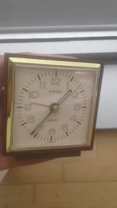 Europa 245.009 BROWN & GOLD VINTAGE COLLECTION ALARM CLOCK REVEIL UHR WATCH 70's - Imagen 1 de 12