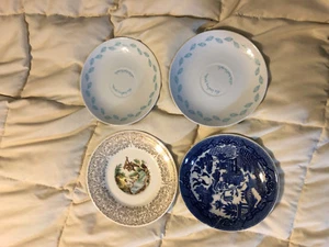 4 VINTAGE FINE CHINA SAUCER PLATES LOT OCCUPIED JAPAN BLUE WILLOW TRIUMPH - Picture 1 of 9