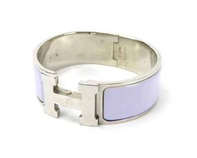 Pulsera Ancha HERMES Damas Clic Clac H Color Púrpura Lilas con Caja Foto 1 de 4