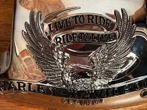 Harley-Davidson Fender Tip Live to Ride Eagle Motorcycle Biker 1979+ Chrome HD - Picture 1 of 16