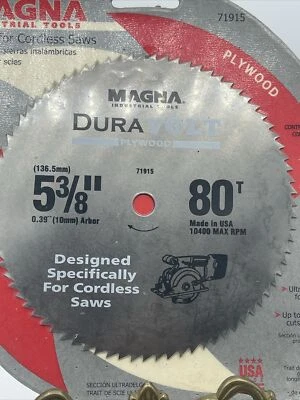 Беспроводная циркулярная пила Magna 5 3/8 дюйма с 80 зубьями для пола фанеры сделано в США - Изображение 1 из 4