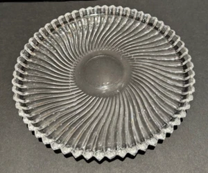 Vintage National Clear by Jeannette Clear Glass Swirl Pattern Side Plate - Picture 1 of 1