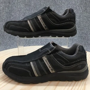 American Eagle Shoes Mens 7 Loafers Sneakers Casual Black Faux Leather Slip On - Picture 1 of 16