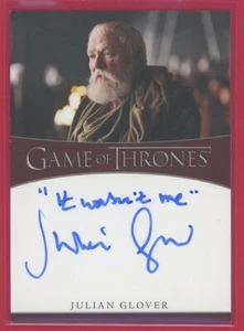 JULIAN GLOVER 2021 RITTENHOUSE GAME OF THRONES IT WASN`T ME AUTO SIGNED 25-50 - Bild 1 von 2