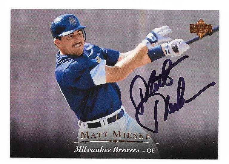 MATT MIESKE 1995 UPPER DECK AUTOGRAPHED SIGNED # 50 MILWAUKEE BREWERS - Image 1 of 1