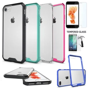 Funda rígida de gel TPU a prueba de golpes para iPhone 7 Plus con pantalla de vidrio templado - Imagen 1 de 3