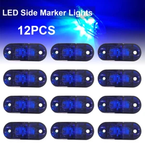 12PCS Blue 12V 24V DC LED Trailer Truck Lorry Side Signal Marker lights Lamp - Picture 1 of 8