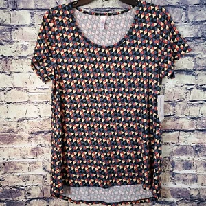Lularoe Simply Comfortable Polyester Spandex Triangle Print T Shirt Top Size M - Picture 1 of 6