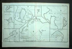 Different Parts Of The Strait Of Magellan Engraving Voyage Of James Cook 1774 - Picture 1 of 1