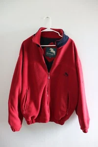 Saddlercraft Red Fleece Jacket Medium Equestrian Horse Riding Full Zip Vintage - Picture 1 of 19