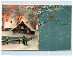 Vintage Embossed Happy New Year Postcard. BPC - Picture 1 of 2