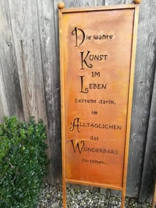 Edelrost Gartenschild Kunst im Leben Gartenstecker Gartendekoration Metall - Bild 1 von 4
