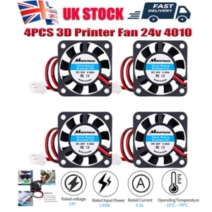 4PACK 24V 40mm Cooling Case Fan 2-Pin 4010 DC Mini Silent 3D Printer 40x40x10mm - Picture 1 of 9