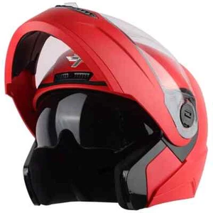 Steelbird Flip Up Helmet for Unisex with Inner Smoke Sun Shield X-Large Red - Picture 1 of 7