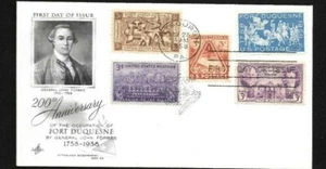 US FDC 1958 Fort Duquesne Combo Cover with 5 Stamps Scott 1123 by Artcraft | - Picture 1 of 1