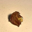 Vintage Lion Head Pin Cartoon Lapel 1.5  Enamel Simba Gold Tone 55 Big Cat