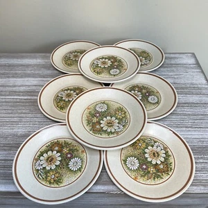 Vintage Set Of 8 Temper-Ware by Lenox Magic Garden 6" Small Plates Floral Design - Imagen 1 de 7