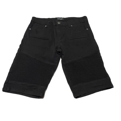 Pantalones Cortos Largos Elastizados Hebilla Etiqueta Negra Acanalados Ajustados Para Hombre Motociclista Talla 30x12 Foto 1 de 4