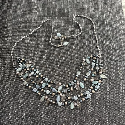 Gemstone Necklace Or Belt Kyanite Labradorite Quartz Boho - Image 1 of 4