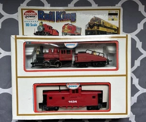 Model Power Rail King HO Scale Old Time 0-4-0 Santa Fe Locomotive w Caboose - Picture 1 of 11