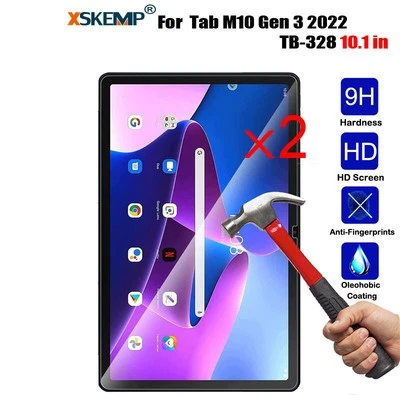 2PC Glass Screen Protector Film Lenovo Tab M10 3rd Gen E10 P10 P11 Plus Pro 2nd - Image 1 of 4