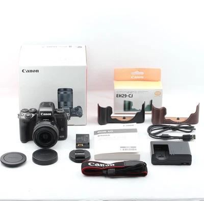 【COMO NUEVA con caja】Cámara digital Canon EOS M5 24,2 MP negra con kit de 15-45 mm de Japón Foto 1 de 4
