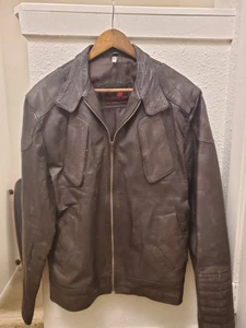 Lockout Distressed Leather Cafe Racer Jacket Guy Pearce - Medium - Bild 1 von 17
