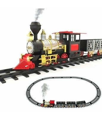 Pista Trenino Giocattolo Bambini Treno Locomotiva Con Fumo Luce Suoni E 3 Vagoni - Immagine 1 di 4