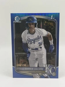 2025 Bowman Chrome Warren Calcano True Blue Refractor /150 1st Prospect KCR - Picture 1 of 1