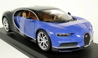 Maisto 1/18 - Bugatti Chiron Supercar Blue / Black Diecast Model Car - Image 1 of 4