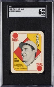 1951 TOPPS RED BACK #19 DICK KOKOS SGC 6 - Picture 1 of 2
