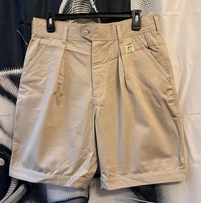 Vintage 80s-90s Big Dogs By Sierra West Men Med Pleated Khaki Shorts W32 X 9 - Image 1 of 4