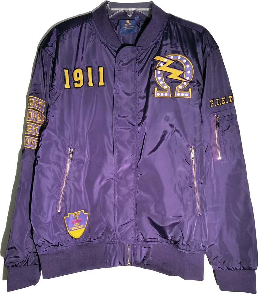 Chaqueta de vuelo de bombardero Buffalo Dallas Omega Psi Phi Que Bolt Foto 1 de 1