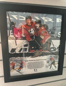 Signed Jamie Drysdale Trevor Zegras Anaheim Ducks Framed 15x17 NHL Firsts Rare - Picture 1 of 4