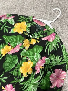 LRL Ralph Lauren 100% Linen 2X Tunic Top Mandarin Kimono Style Tropical Shirt - Picture 1 of 11