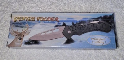 Cuchillo Carpeta Suave Frost Hoja de Acero Inoxidable 3" Mango de Plástico Negro WT-176B Foto 1 de 4