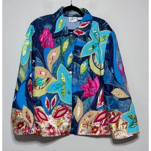Y2K Midnight Velvet Maximalist Art Jacket Size 1X Patchwork Dopamine Dressing - Picture 1 of 6