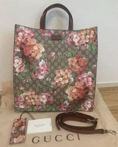 Gucci GG Blooms Floral Tote Shoulder Bag PVC Leather W14.3"×H15"×D3" From JAPAN - Picture 1 of 5