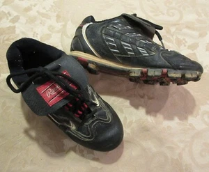 RAWLINGS~Black SOCCER CLEATS~size YOUTH 3.5 Athletic Shoes~Boys Girls Softball - Picture 1 of 7