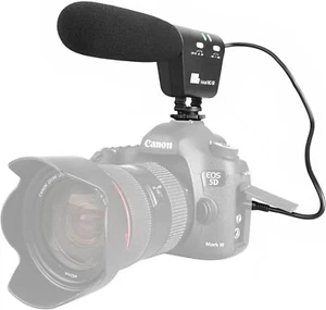 3.5mm External Interview Video Recording Microphone 4 Nikon Canon Camera DSLR DV - Picture 1 of 7