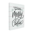 Collection Holiday Planked Look A Merry Little Christmas Black White and Blue