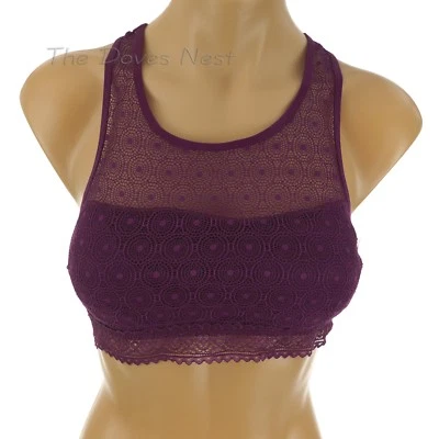 SO ÍNTIMATES Junior's MEDIANO Púrpura Circular y Punto ENCAJE ESPALDA DEPORTIVA Foto 1 de 4