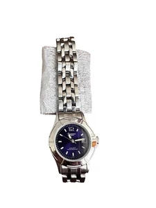 Genevex Silver Ladies Watch Quartz BLUE Purple DIAL Fresh Battery - Picture 1 of 5