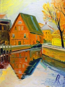 New England channel water realistic Impressionism oil Painting landscape - Picture 1 of 5