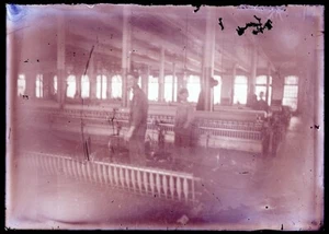 LATE 1800s EARLY 1900s GLASS NEGATIVE, FACTORY SCENE #2 - Picture 1 of 2
